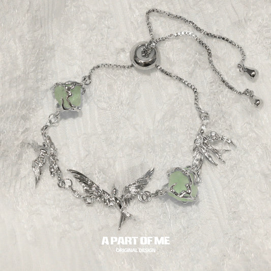 Flying Bird Fluorite Bracelet
