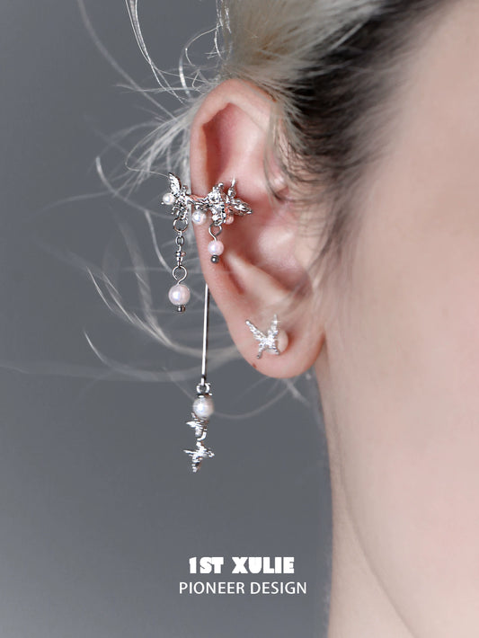 Mystic Butterfly Pendant Ear Clips