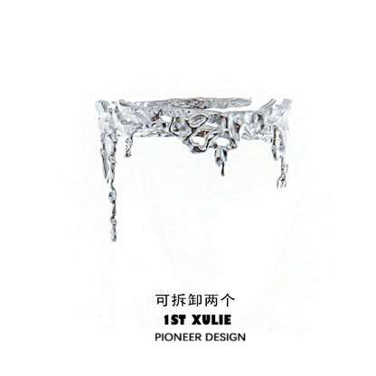 Y2K Liquid Metal Removable Arm Ring Bracelet