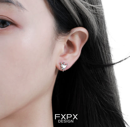 Vintage Punk Love Silver Earrings