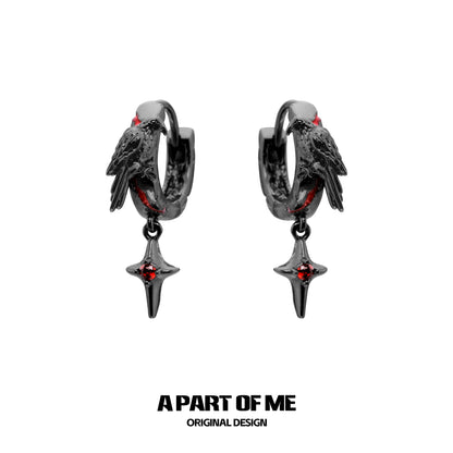 Bloodstained Crow Earrings
