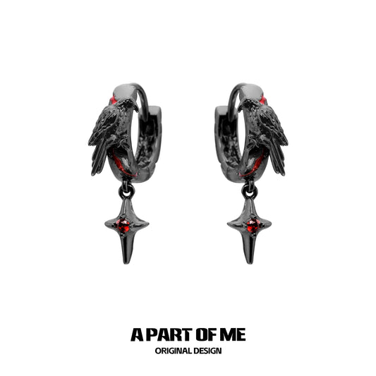 Bloodstained Crow Earrings