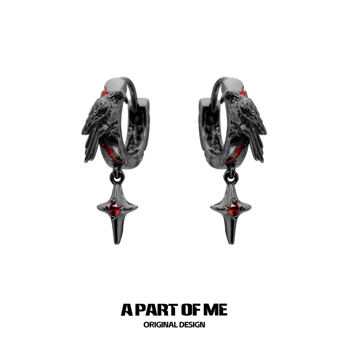 Bloodstained Crow Earrings