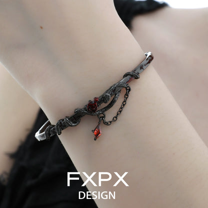 Gothic Dark Rose Snake Bracelet