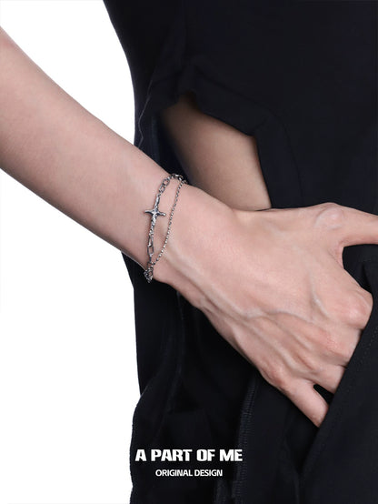 Neutral Trend Cross Gemstone Bracelet