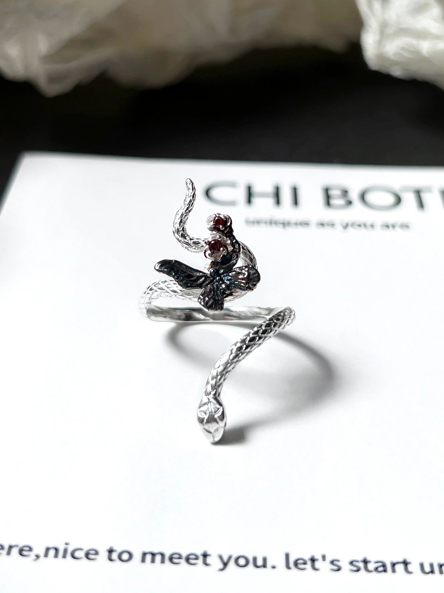 "Illusion Snake" Zircon Ring