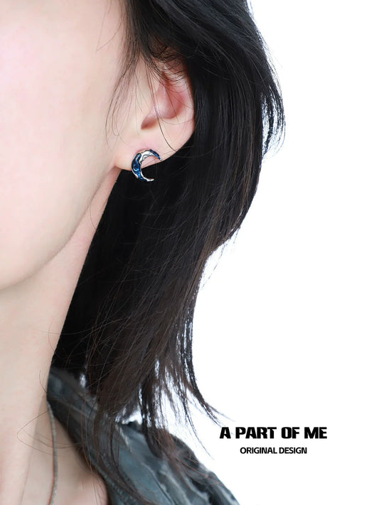 Frost Moon Blue Earrings
