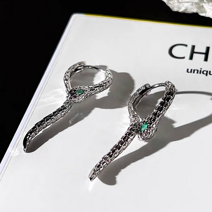 "Green-Eyed Snake" Earrings