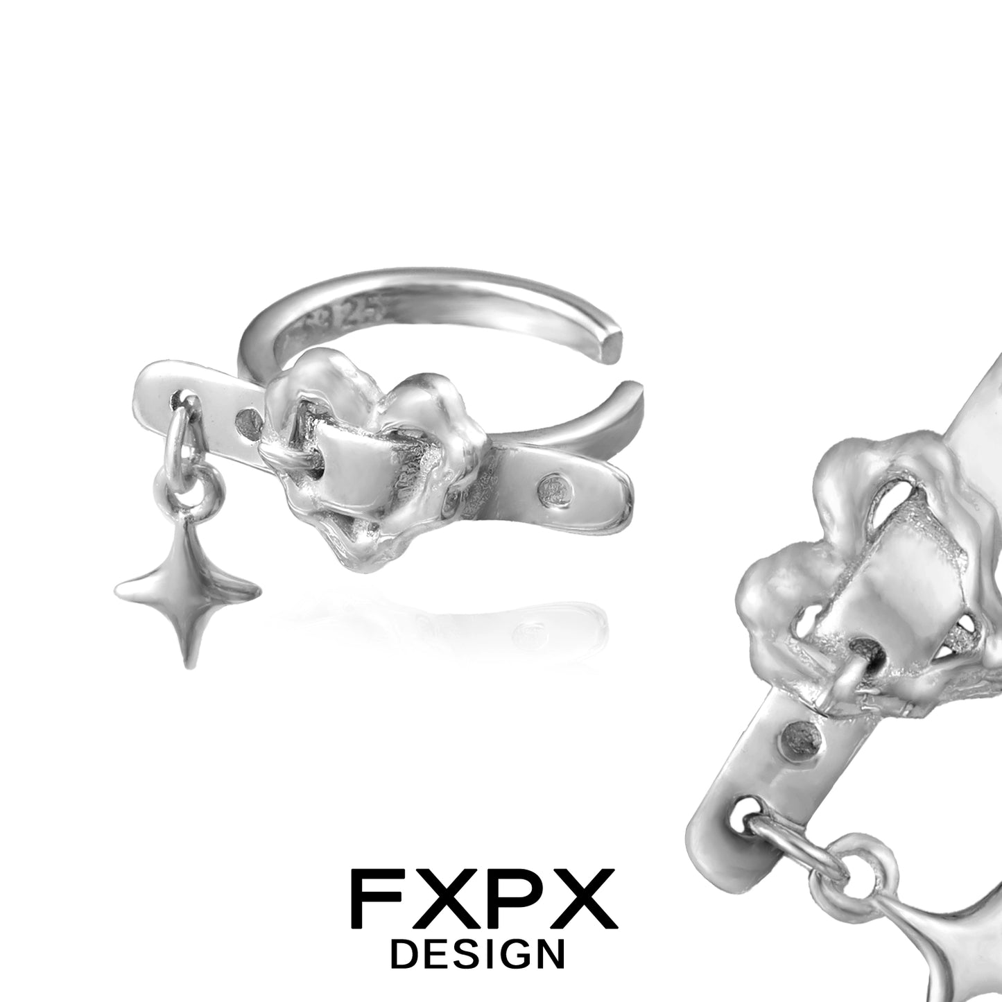 Y2K Star Love Belt Ear Cuff