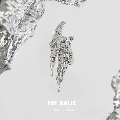 Cosmic Ice Meteorite Silver Brooch