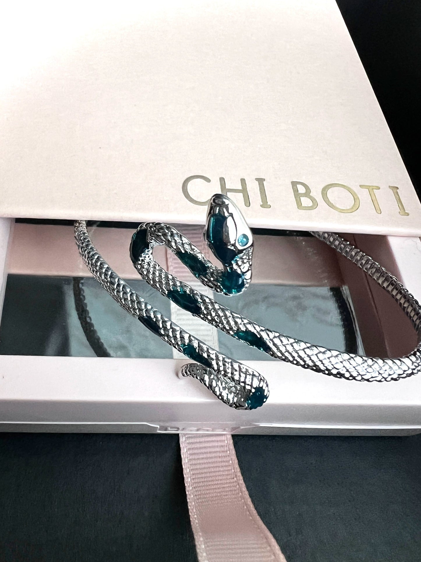 "Green Wrapped Snake" Gothic Bracelet