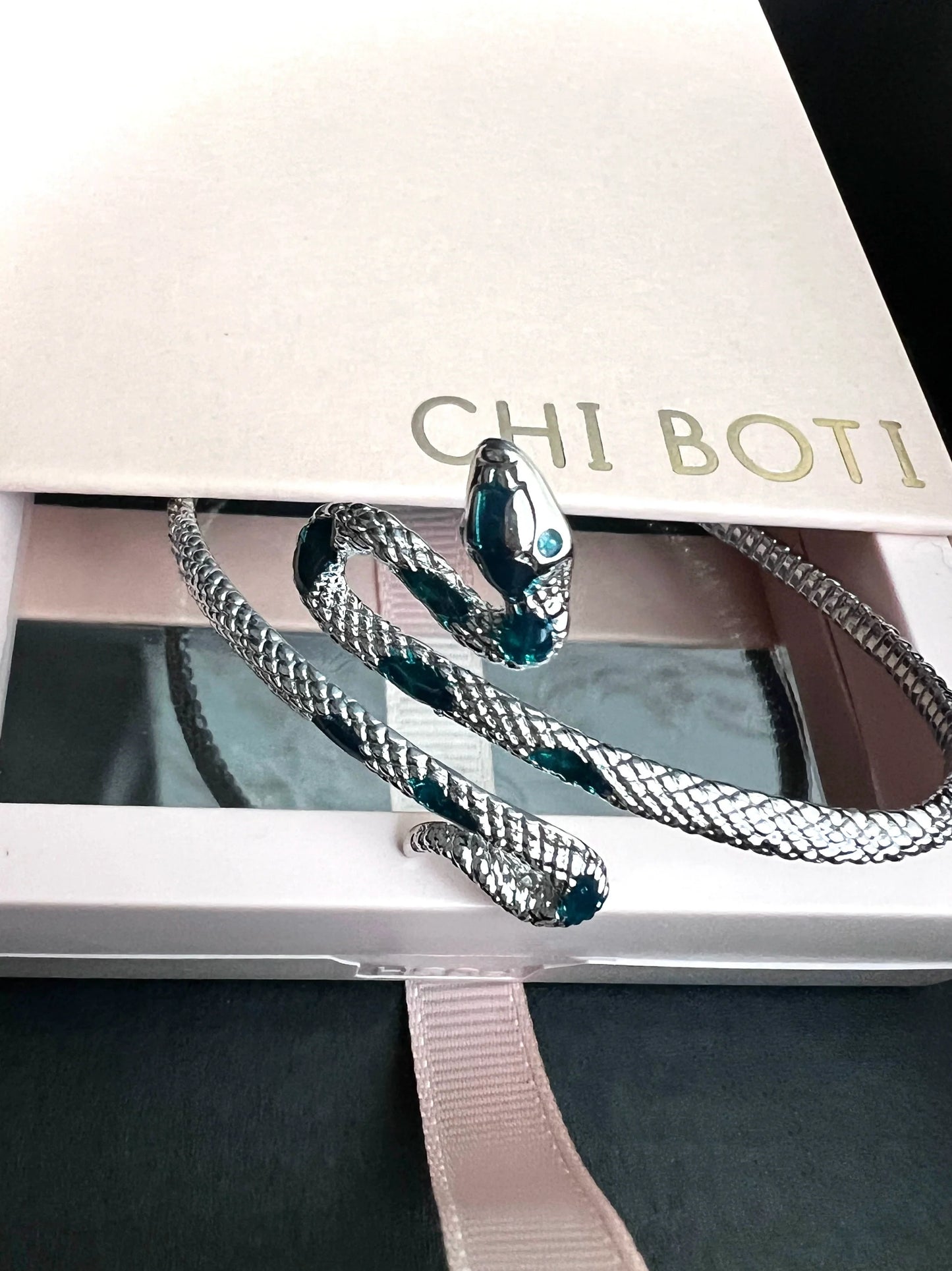 "Green Wrapped Snake" Gothic Bracelet