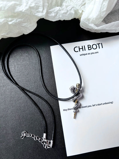 "Snake Curse Scepter" Goth Necklace