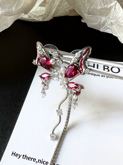 "Blood Butterfly" Zircon Earrings