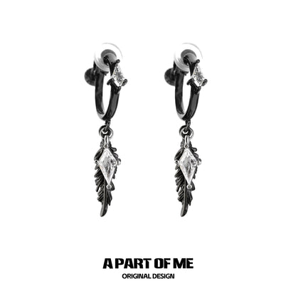 Y2K Feather Zircon Earrings