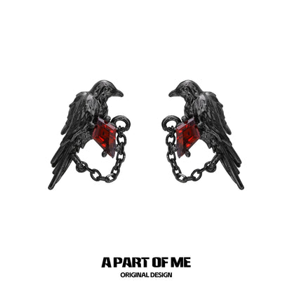 Dark Raven Edgy Earrings