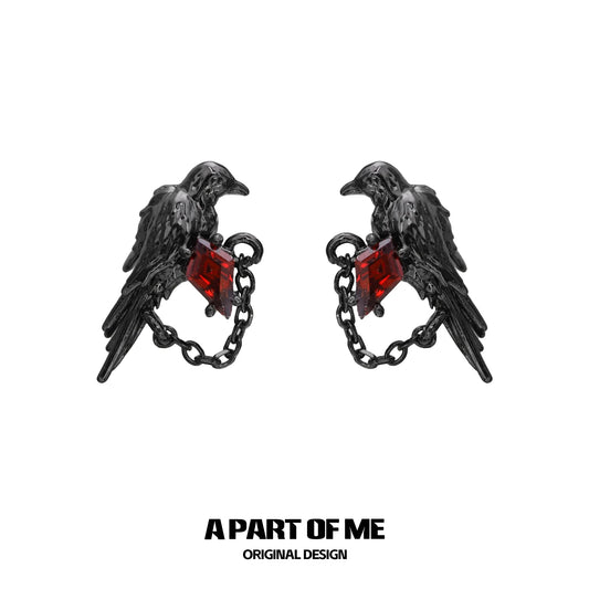 Dark Raven Edgy Earrings