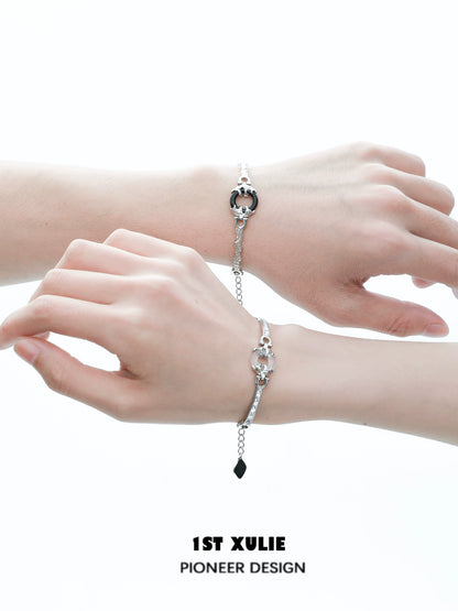 Black & White Titanium Steel Couple Bracelet