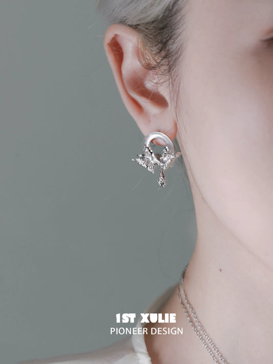 Elegant Butterfly Chalcedony Earrings