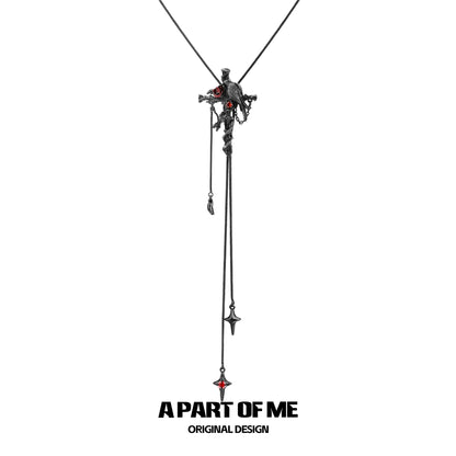 Crow Cross Pull Necklace