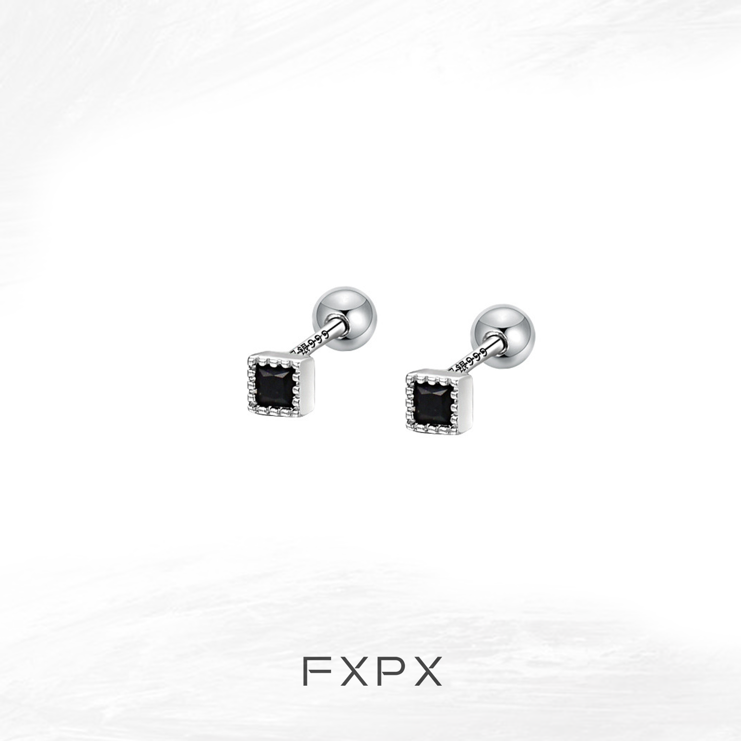 Minimalist Black & White Square Earrings