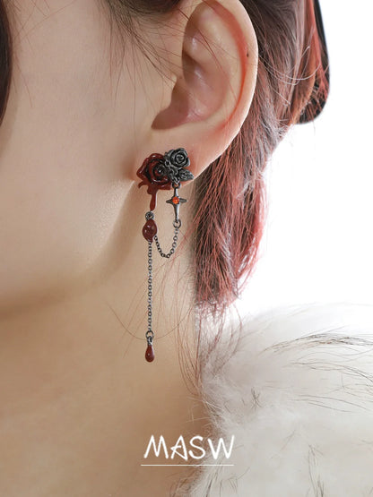Thorns Rose Tassel Earrings