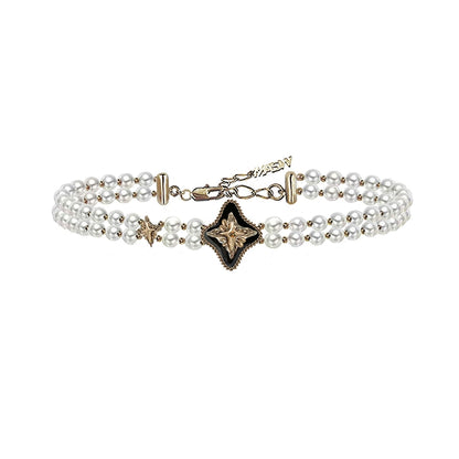 Retro Pearl Butterfly Choker