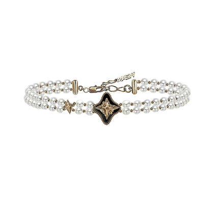 Retro Pearl Butterfly Choker
