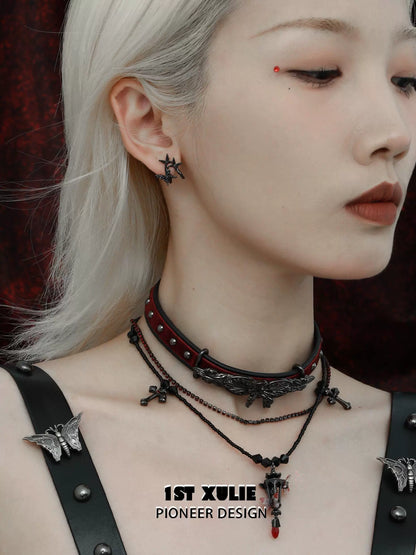 Dark Thorn Butterfly Earrings