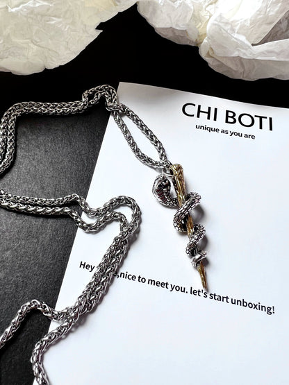 "Snake Curse Scepter" Goth Necklace