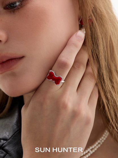 Velvet Butterfly Heart Ring