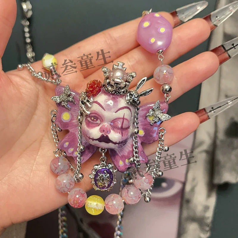 Necklaces-Ersan Tongsheng Original Handmade Necklace Female Niche Design High Sense Sweet Cool Spice Girl Clavicle Chain New