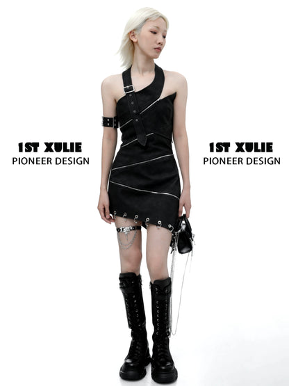 Gothic Y2K Dark Cyber Rose Thigh Chain