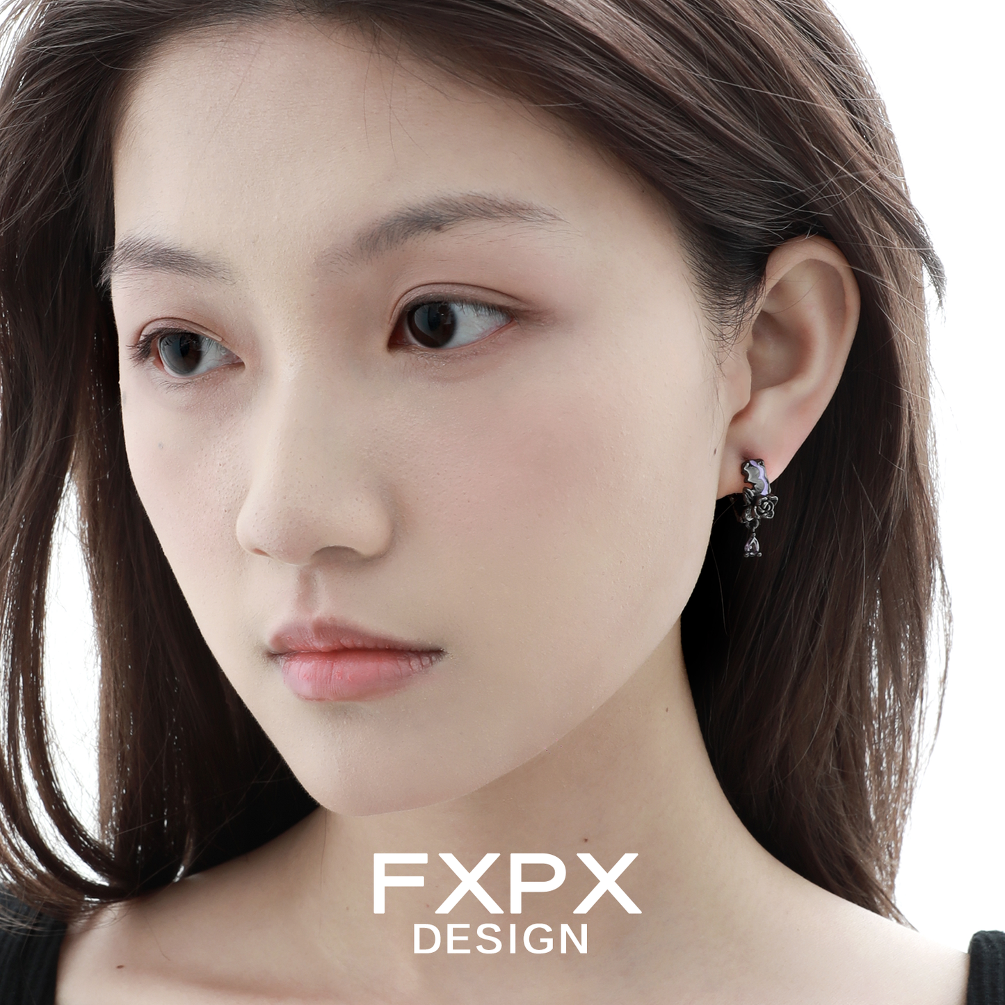 Y2K Midnight Dark Rose Earrings