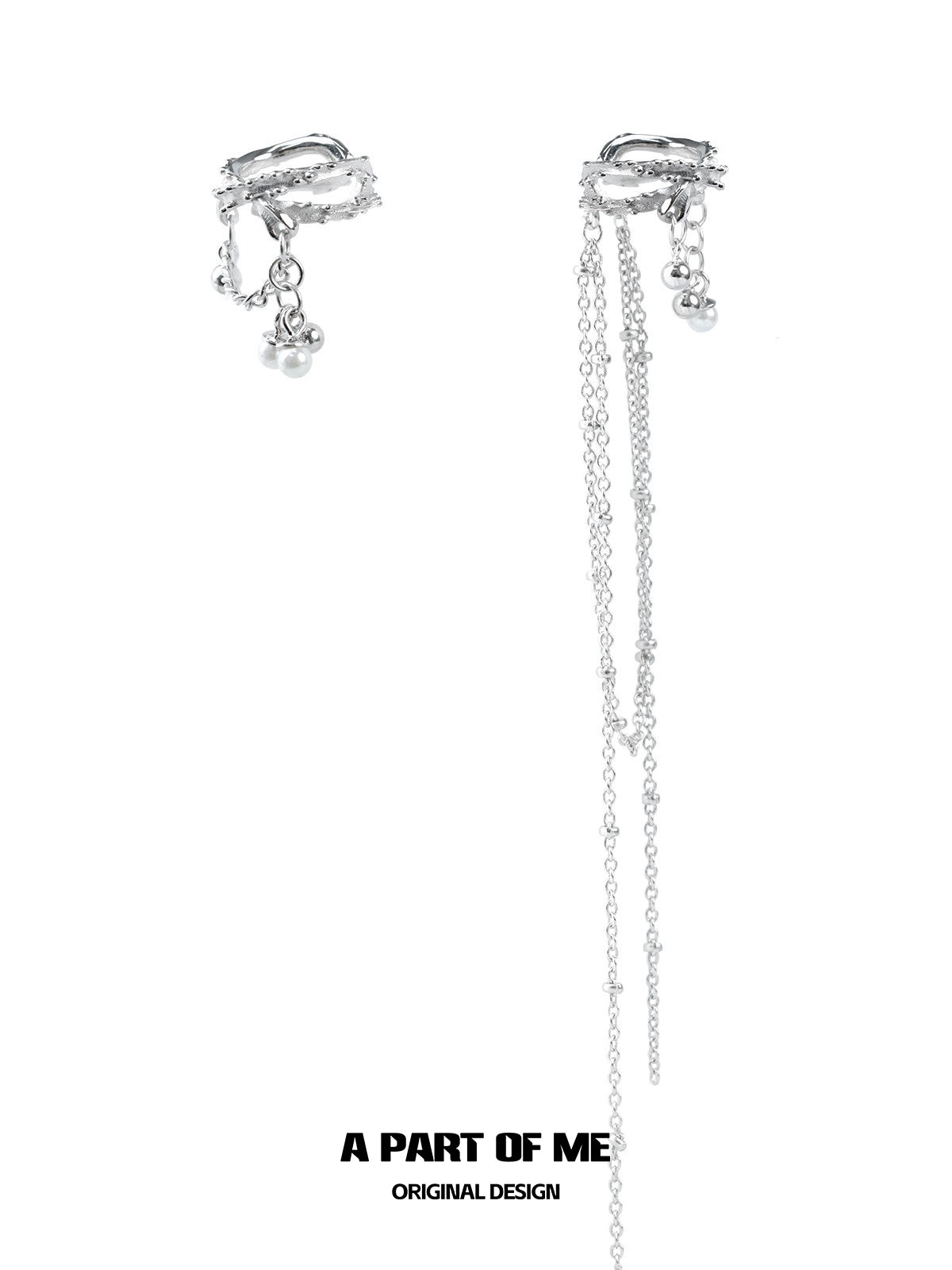 Pearl Fringe Punk Ear Clips