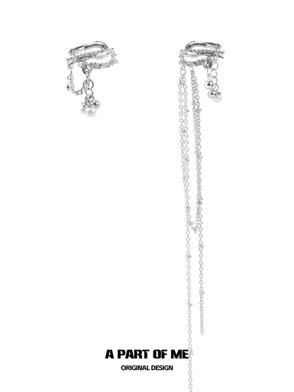 Pearl Fringe Punk Ear Clips