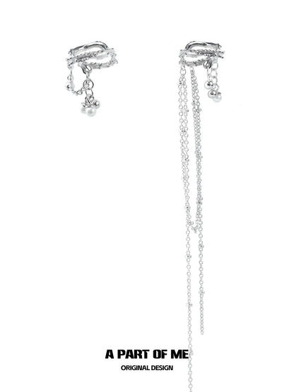 Pearl Fringe Punk Ear Clips