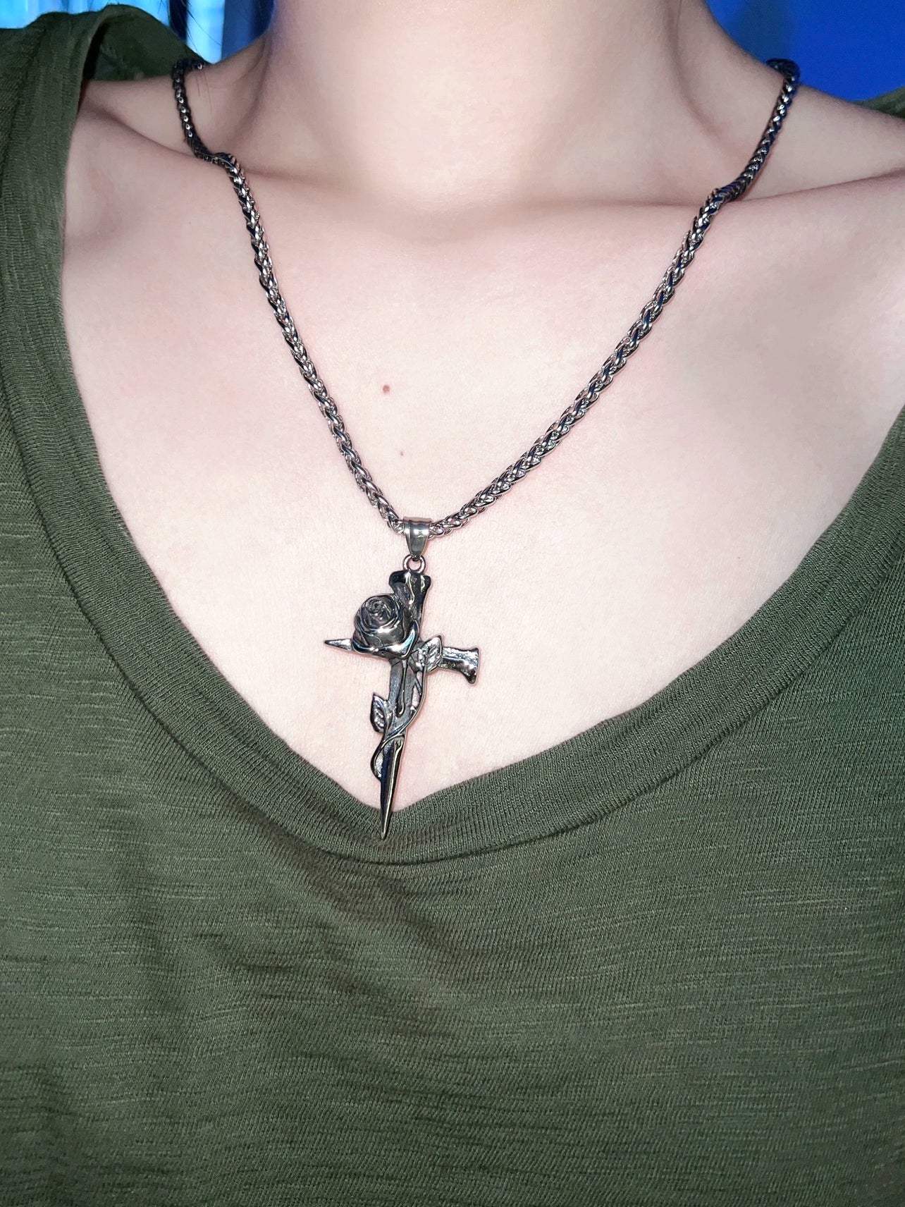 "Jazz Rose" Cross Necklace