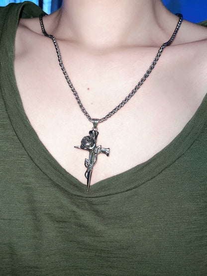 "Jazz Rose" Cross Necklace