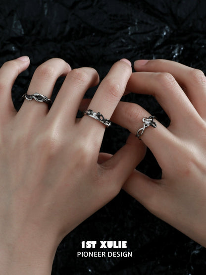 Forbidden Black Snake Couple Rings