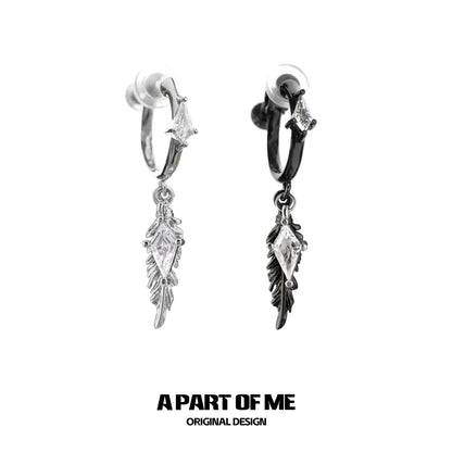 Y2K Feather Zircon Earrings