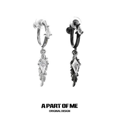 Y2K Feather Zircon Earrings