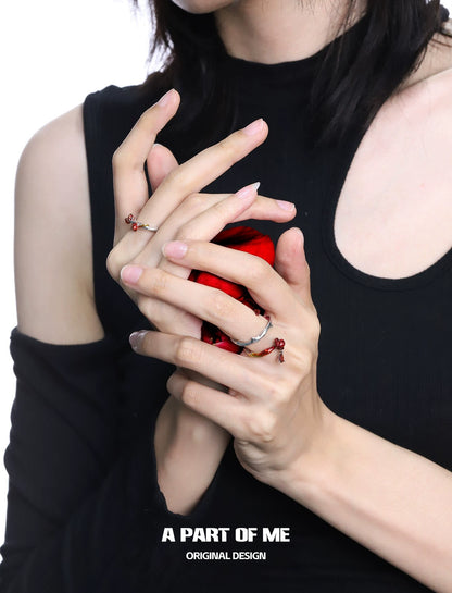Heartburst Rose Silver Ring