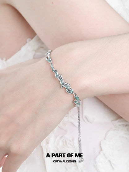 Clear Mint Epoxy Bracelet