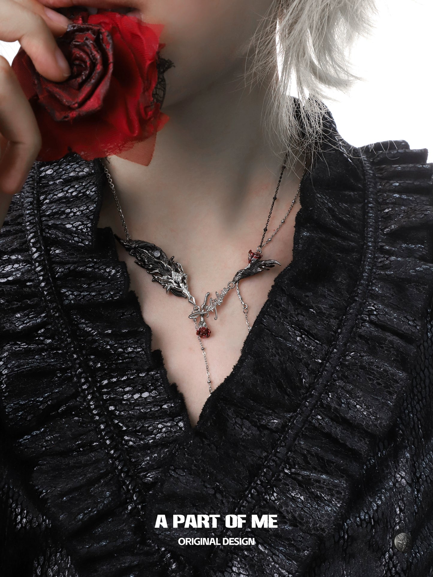 Dark Feather Rose Ring