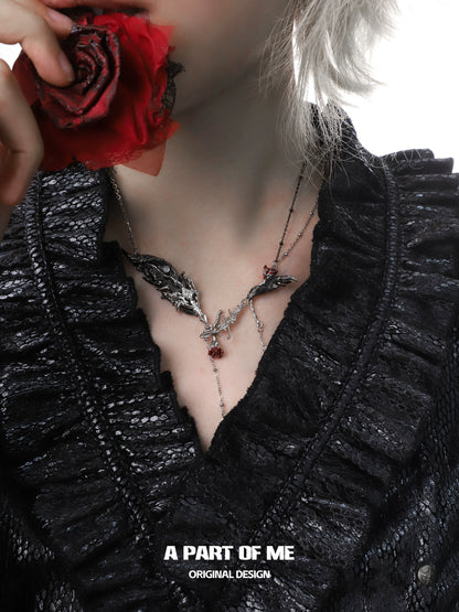 Dark Feather Rose Ring