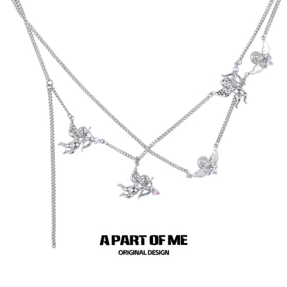 Cupid Double-Layer Zircon Necklace