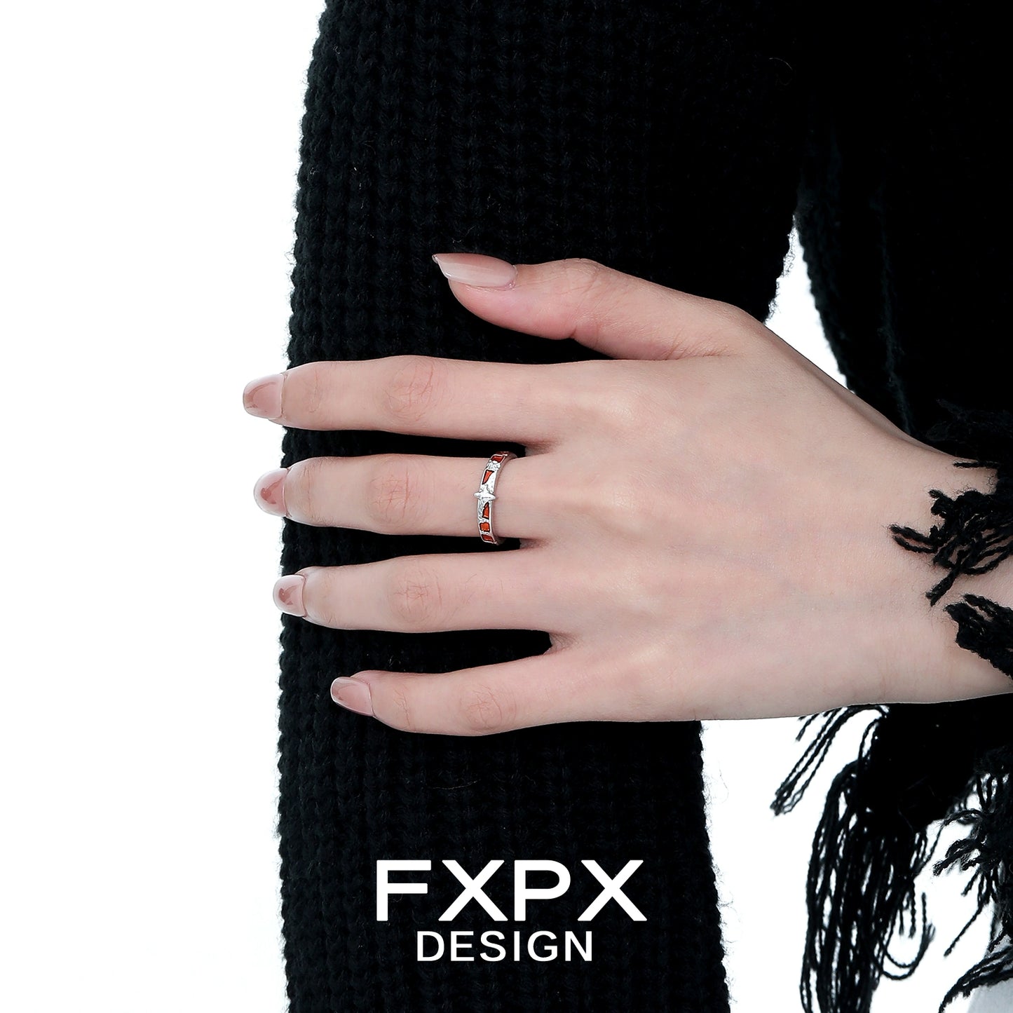 Vintage Checkerboard Star Ring