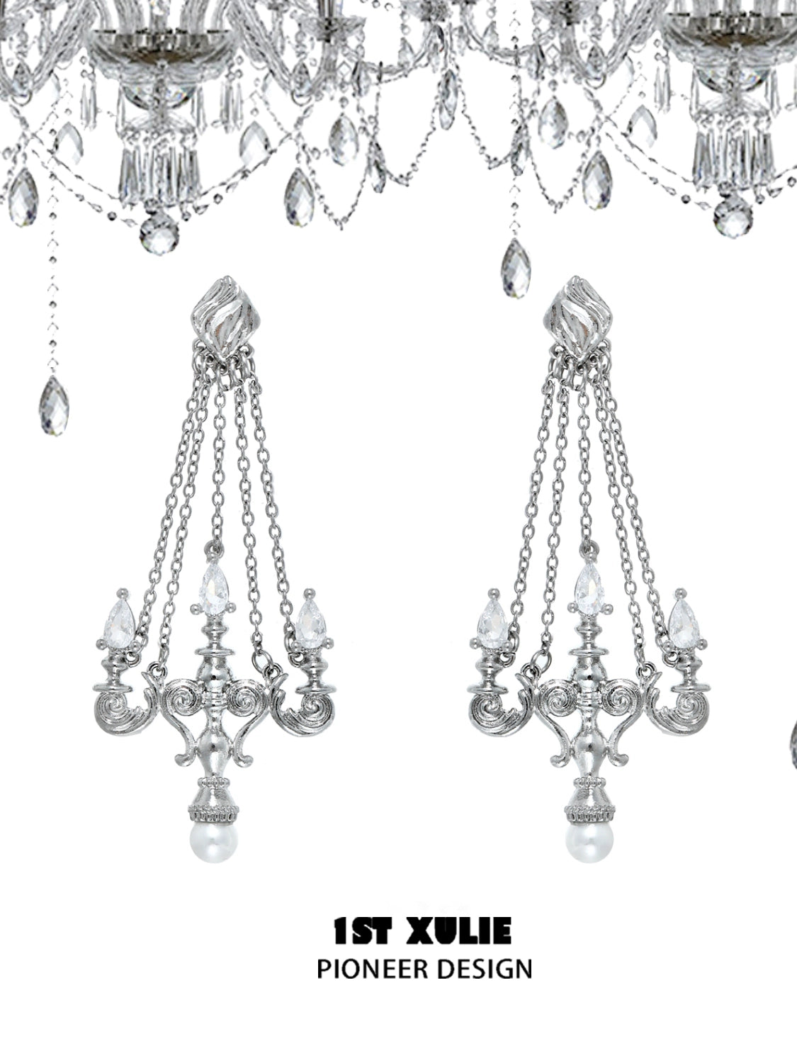 Crystal Lamp Fringed Earrings