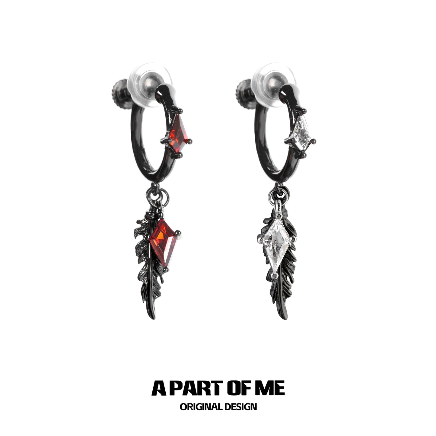 Y2K Feather Zircon Earrings